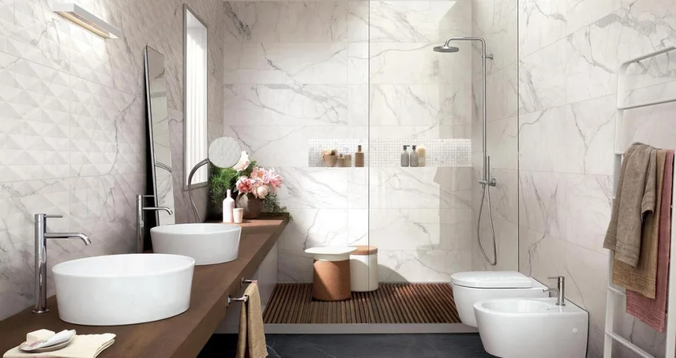 Efeito mármore para banheiro